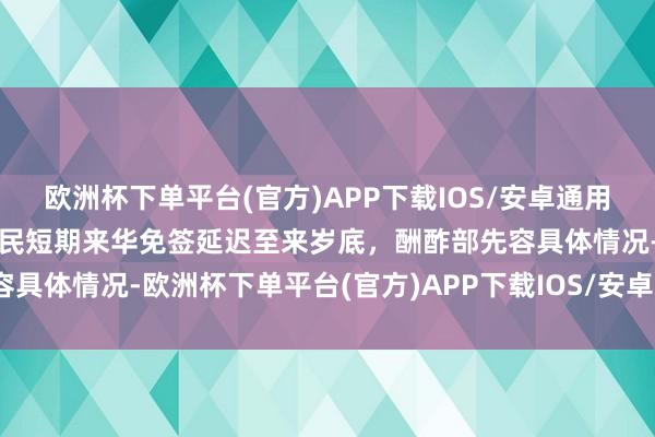 欧洲杯下单平台(官方)APP下载IOS/安卓通用版/手机版中方对12国公民短期来华免签延迟至来岁底，酬酢部先容具体情况-欧洲杯下单平台(官方)APP下载IOS/安卓通用版/手机版