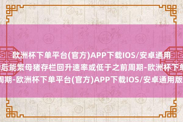 欧洲杯下单平台(官方)APP下载IOS/安卓通用版/手机版猪价执续高潮后能繁母猪存栏回升速率或低于之前周期-欧洲杯下单平台(官方)APP下载IOS/安卓通用版/手机版