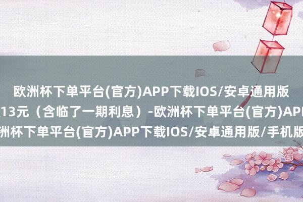 欧洲杯下单平台(官方)APP下载IOS/安卓通用版/手机版到期赎回价为113元（含临了一期利息）-欧洲杯下单平台(官方)APP下载IOS/安卓通用版/手机版